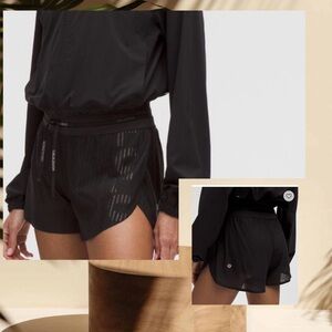 Lululemon Fast and Free Airflow Mid-Rise Running Short 3” size 8 BLACK NWT